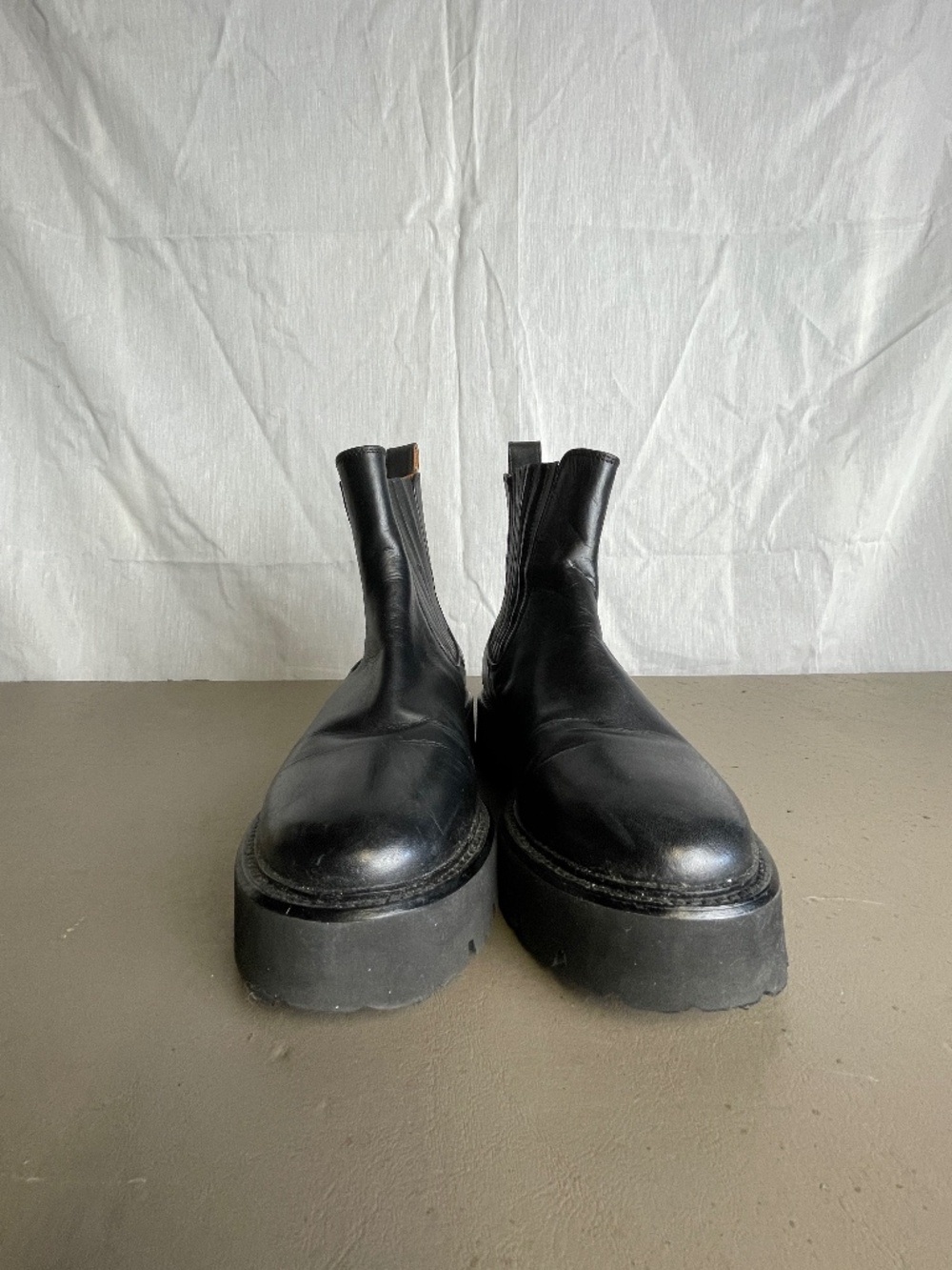 Black Leather Chelsea boots